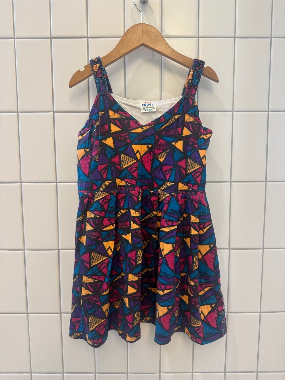 Vintage Kids Dress in Purple, Blue, Gold, Pink fits like 3T 100% cotton
